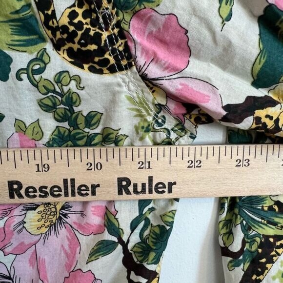 Le 31 Men’s Large Green Floral Hawaiian Camp Long Sleeve Button Down Shirt - Picture 5 of 11